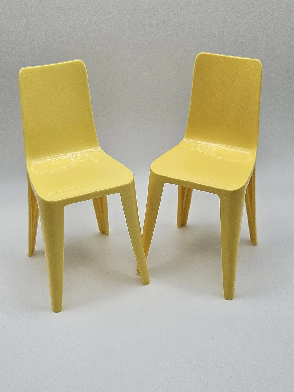VINTAGE Barbie Yellow Folding Table and Chair Set Dollhouse Furniture Kitchen